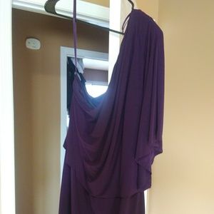 One shoulder mini purple dress